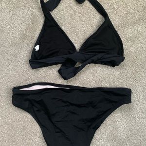 Black halter two piece